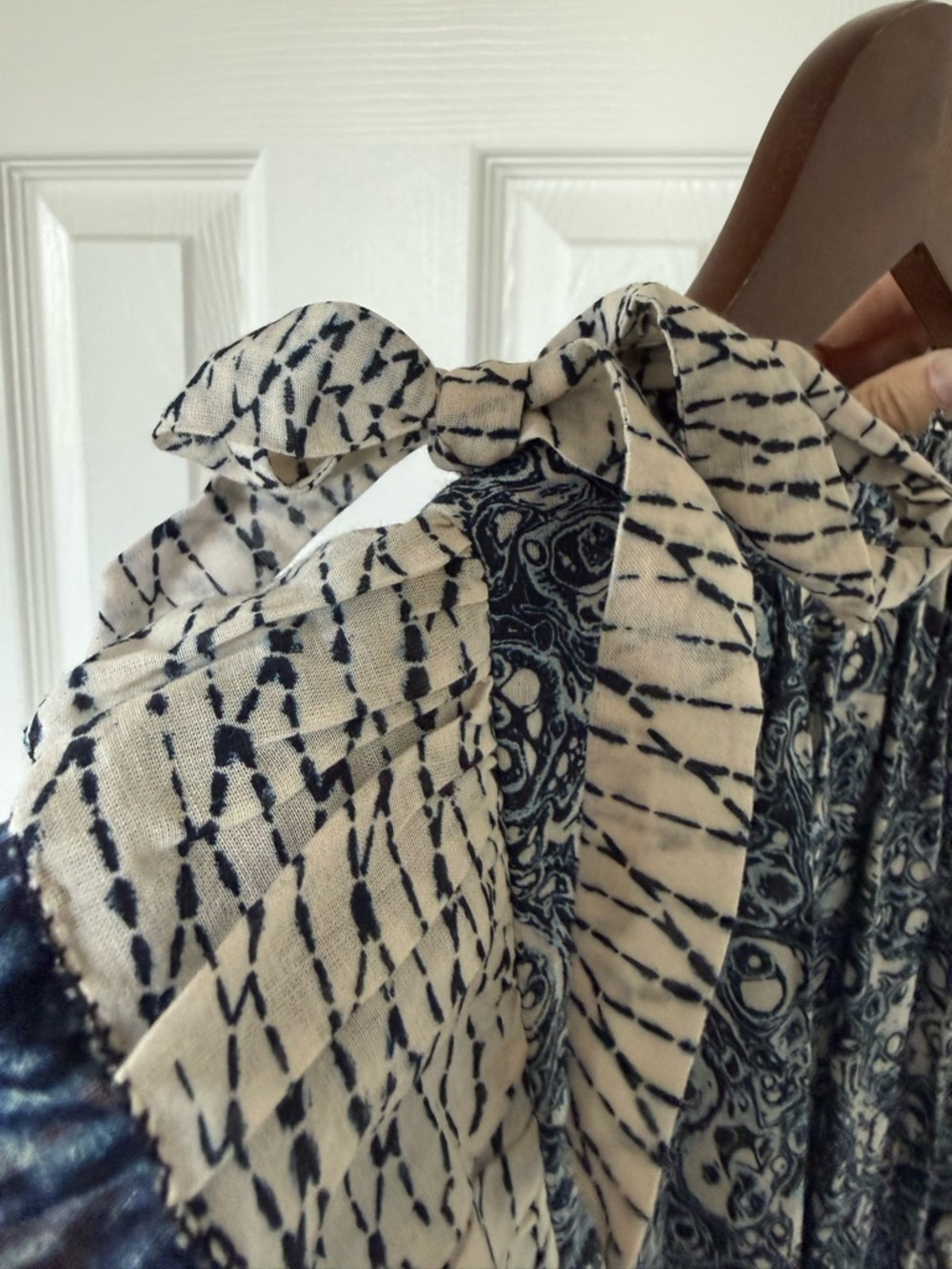 Ulla Johnson Kiri Ruffle Patchwork Midi Dress Indigo Size 4 - Picture 8 of 12